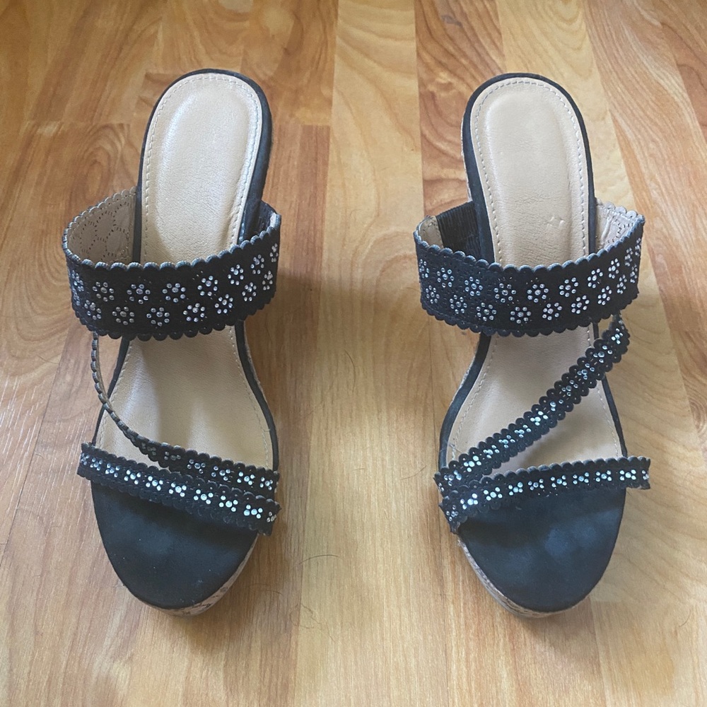 Wedge slip on sandals